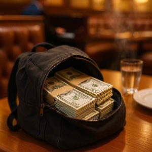 Backpack full of cash