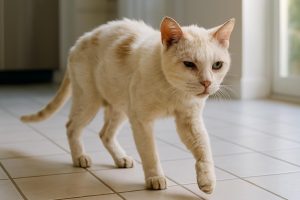 Old white cat