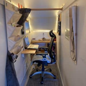 Home office in a closet