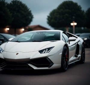 Lamborghini in a parking lot