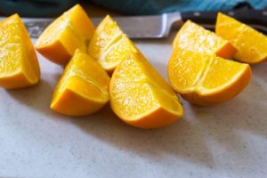 Quartered oranges