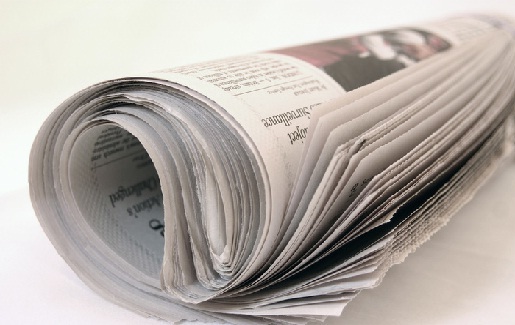 Rolled up newspaper