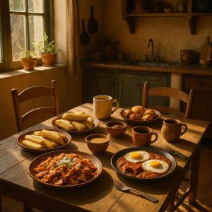 Home made Mexican brunch