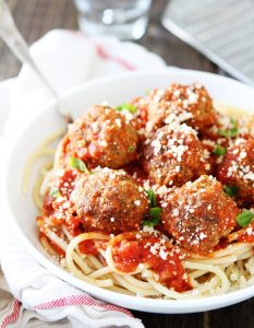 Spaghetti and meatballs