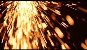 Sparks showering down